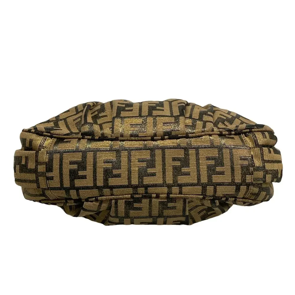 Fendi Mia/Zucca Handbag 8BR615 Black Gold Jacquard Leather